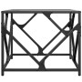 Mesa de centro de acero superficie de vidrio negro 50x50x41 cm de , Mesas de centro - Ref: Foro24-845993, Precio: 45,77 €, De...