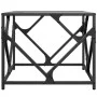 Mesa de centro de acero superficie de vidrio negro 50x50x41 cm de , Mesas de centro - Ref: Foro24-845993, Precio: 45,08 €, De...