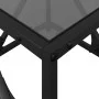 Mesa de centro de acero superficie de vidrio negro 50x50x41 cm de , Mesas de centro - Ref: Foro24-845993, Precio: 45,08 €, De...