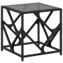 Mesa de centro de acero superficie de vidrio negra 40x40x41 cm de , Mesas de centro - Ref: Foro24-845991, Precio: 43,05 €, De...