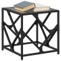 Mesa de centro de acero superficie de vidrio negra 40x40x41 cm de , Mesas de centro - Ref: Foro24-845991, Precio: 43,77 €, De...