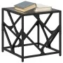 Mesa de centro de acero superficie de vidrio negra 40x40x41 cm de , Mesas de centro - Ref: Foro24-845991, Precio: 43,05 €, De...