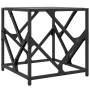Mesa de centro de acero superficie de vidrio negra 40x40x41 cm de , Mesas de centro - Ref: Foro24-845991, Precio: 43,77 €, De...