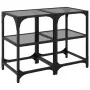 Mesas de centro 2 uds acero y tapa de vidrio negro 30x30x45 cm de , Mesas de centro - Ref: Foro24-846001, Precio: 47,92 €, De...