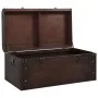 Cofre con pestillos contrachapada marrón 90x50x39,5 cm de , Baúles de almacenamiento - Ref: Foro24-4010549, Precio: 125,11 €,...