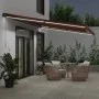 Toldo retráctil manual con luces LED marrón 600x350 cm de , Toldos - Ref: Foro24-3215416, Precio: 581,49 €, Descuento: %