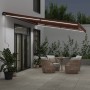 Toldo retráctil manual con luces LED marrón 600x350 cm de , Toldos - Ref: Foro24-3215416, Precio: 607,07 €, Descuento: %