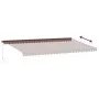Toldo retráctil manual con luces LED marrón 600x350 cm de , Toldos - Ref: Foro24-3215416, Precio: 581,49 €, Descuento: %