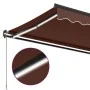 Toldo retráctil manual con luces LED marrón 600x350 cm de , Toldos - Ref: Foro24-3215416, Precio: 581,49 €, Descuento: %
