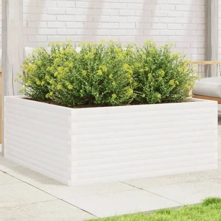 Jardinera madera maciza de pino blanco 110x110x46 cm de , Maceteros y jardineras - Ref: Foro24-3282435, Precio: 244,11 €, Des...