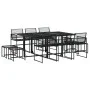 Set de comedor de jardín 11 pzas ratán sintético negro de , Conjuntos de jardín - Ref: Foro24-3295044, Precio: 493,38 €, Desc...