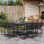 Juego de comedor de jardín 9 piezas ratán sintético negro de , Conjuntos de jardín - Ref: Foro24-3295038, Precio: 453,83 €, D...