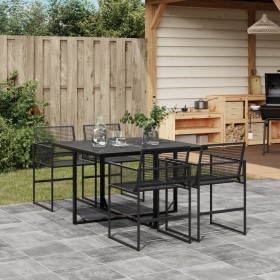 Juego de comedor de jardín 5 piezas ratán sintético negro de , Conjuntos de jardín - Ref: Foro24-3295033, Precio: 283,85 €, D...