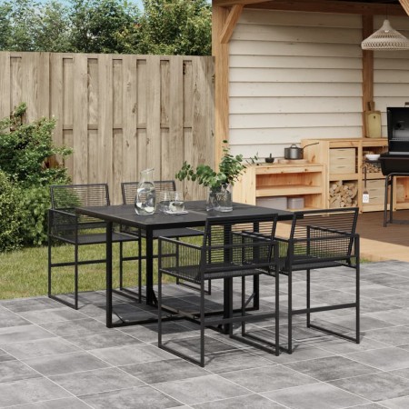 Juego de comedor de jardín 5 piezas ratán sintético negro de , Conjuntos de jardín - Ref: Foro24-3295033, Precio: 283,85 €, D...