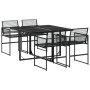 Juego de comedor de jardín 5 piezas ratán sintético negro de , Conjuntos de jardín - Ref: Foro24-3295033, Precio: 283,85 €, D...