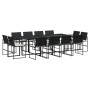 Set comedor de jardín con cojines 13 pzas ratán sintético negro de , Conjuntos de jardín - Ref: Foro24-3295065, Precio: 746,4...