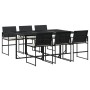Set de comedor de jardín 7 pzas y cojines ratán sintético negro de , Conjuntos de jardín - Ref: Foro24-3295059, Precio: 407,1...