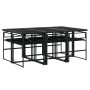 Set de comedor de jardín 7 pzas y cojines ratán sintético negro de , Conjuntos de jardín - Ref: Foro24-3295059, Precio: 407,1...