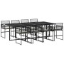 Set de comedor de jardín 9 pzas y cojines ratán sintético negro de , Conjuntos de jardín - Ref: Foro24-3295010, Precio: 575,4...