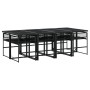 Set de comedor de jardín 9 pzas y cojines ratán sintético negro de , Conjuntos de jardín - Ref: Foro24-3295010, Precio: 575,4...