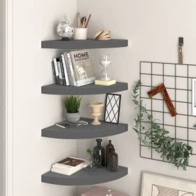 Corner floating shelves 4 pcs glossy gray MDF 35x35x3.8 cm by vidaXL, Shelves and shelves - Ref: Foro24-323915, Price: 57,29 ...