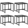 Taburetes de jardín 4 unidades ratán sintético negro de , Otomanas de exterior - Ref: Foro24-4008579, Precio: 82,32 €, Descue...