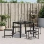 Taburetes de jardín 4 unidades ratán sintético negro de , Otomanas de exterior - Ref: Foro24-4008579, Precio: 80,88 €, Descue...