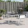 Sillas de jardín con cojines 4 uds acero y textilene blanco de , Sillas de jardín - Ref: Foro24-4008587, Precio: 160,54 €, De...