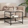 Mesa de centro superficie de vidrio acero negra 50x50x45 cm de , Mesas de centro - Ref: Foro24-846008, Precio: 41,14 €, Descu...