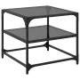 Mesa de centro superficie de vidrio acero negra 50x50x45 cm de , Mesas de centro - Ref: Foro24-846008, Precio: 41,14 €, Descu...
