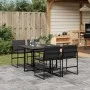 Juego de comedor de jardín 5 pzas con cojines textileno negro de , Conjuntos de jardín - Ref: Foro24-3295073, Precio: 258,01 ...