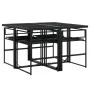 Juego de comedor de jardín 5 pzas con cojines textileno negro de , Conjuntos de jardín - Ref: Foro24-3295073, Precio: 258,01 ...