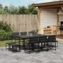 Juego de comedor de jardín 11 pzas con cojines textileno negro de , Conjuntos de jardín - Ref: Foro24-3295084, Precio: 477,18...