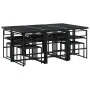 Juego de comedor de jardín 11 pzas con cojines textileno negro de , Conjuntos de jardín - Ref: Foro24-3295084, Precio: 477,18...