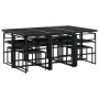 Juego de comedor de jardín 11 pzas con cojines textileno negro de , Conjuntos de jardín - Ref: Foro24-3295084, Precio: 484,85...