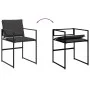 Juego de comedor de jardín 11 pzas con cojines textileno negro de , Conjuntos de jardín - Ref: Foro24-3295084, Precio: 477,18...