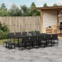Juego de comedor de jardín 15 pzas con cojines textileno negro de , Conjuntos de jardín - Ref: Foro24-3295086, Precio: 777,40...