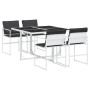 Juego de comedor de jardín 5 pzas con cojines textilene blanco de , Conjuntos de jardín - Ref: Foro24-3295103, Precio: 261,81...