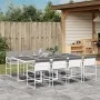 Juego de comedor de jardín 9 pzas con cojines textilene blanco de , Conjuntos de jardín - Ref: Foro24-3295090, Precio: 515,47...