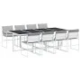 Juego de comedor de jardín 9 pzas con cojines textilene blanco de , Conjuntos de jardín - Ref: Foro24-3295090, Precio: 515,47...