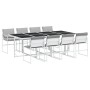 Juego de comedor de jardín 9 pzas con cojines textilene blanco de , Conjuntos de jardín - Ref: Foro24-3295090, Precio: 521,18...