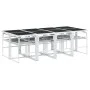 Juego de comedor de jardín 9 pzas con cojines textilene blanco de , Conjuntos de jardín - Ref: Foro24-3295090, Precio: 515,47...