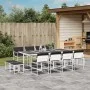 Juego de comedor de jardín 13 pzas con cojines textilene blanco de , Conjuntos de jardín - Ref: Foro24-3295115, Precio: 594,3...