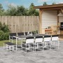 Juego de comedor de jardín 13 pzas con cojines textilene blanco de , Conjuntos de jardín - Ref: Foro24-3295115, Precio: 601,8...
