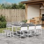 Juego de comedor de jardín 11 pzas con cojines textilene blanco de , Conjuntos de jardín - Ref: Foro24-3295099, Precio: 472,0...
