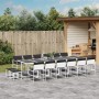 Juego de comedor de jardín 17 pzas con cojines textilene blanco de , Conjuntos de jardín - Ref: Foro24-3295117, Precio: 886,1...