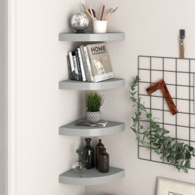 Estantes flotantes de pared 4 uds MDF gris 25x25x3,8 cm de vidaXL, Estantes y estanterías - Ref: Foro24-323903, Precio: 43,87...