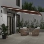 Toldo retráctil automático con luces LED marrón 500x300 cm de , Toldos - Ref: Foro24-3310219, Precio: 544,00 €, Descuento: %