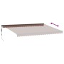 Toldo retráctil automático con luces LED marrón 500x300 cm de , Toldos - Ref: Foro24-3310219, Precio: 544,00 €, Descuento: %