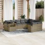 Juego de sofás jardín con cojines beige 10 pzas ratán sintético de , Conjuntos de jardín - Ref: Foro24-3267509, Precio: 629,8...
